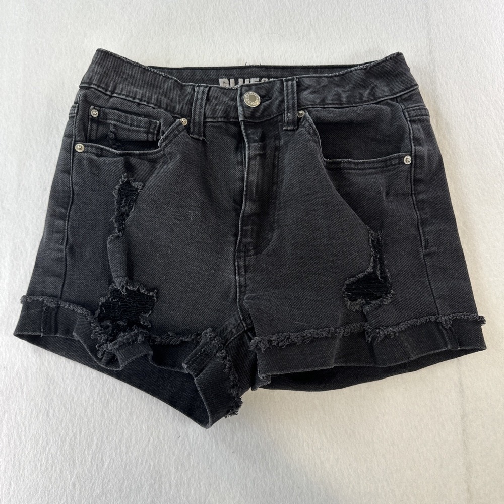 Blue Spice High Waist Short Faded Black Distressed Denim Short Women's Sizeâ 3